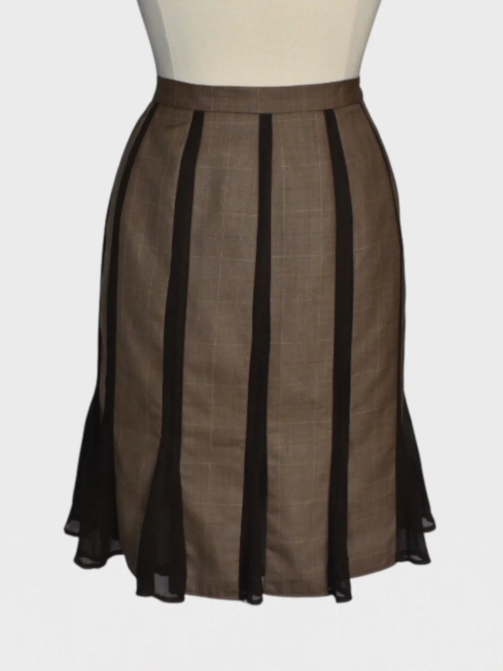 Amanda‎ Smith Sheer Panel Godet Skirt