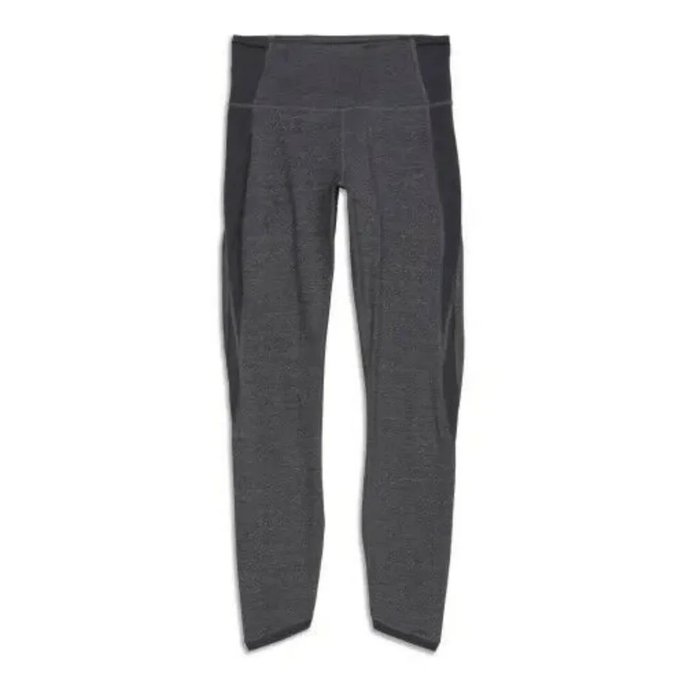 Lululemon Hit It Crop 4 Carbon Gray Sheer Cropped 24.5