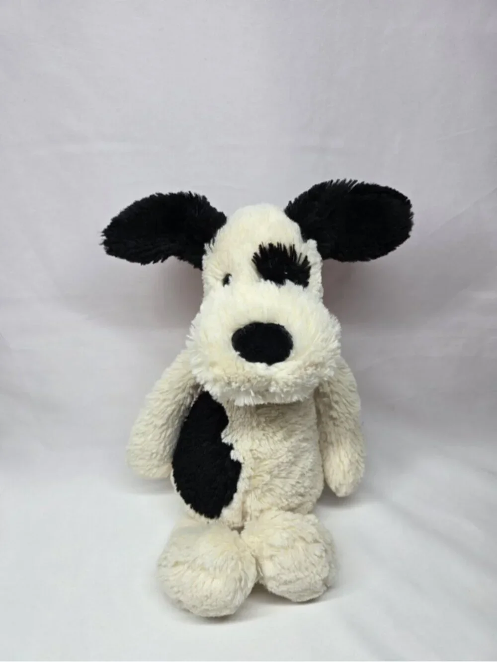 Jellycat Bashful Black & Cream Puppy Dog 12” Plush Toy