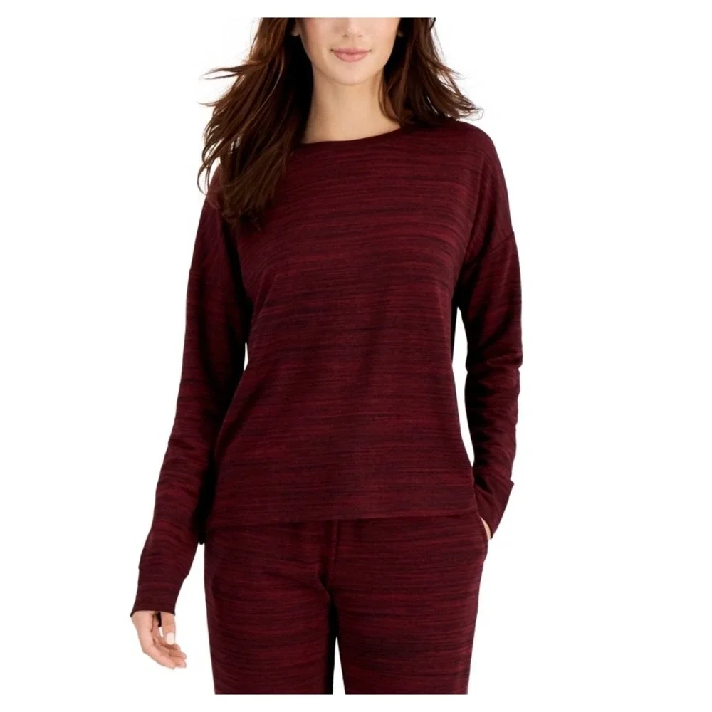 Alfani‎ French Terry Pajama Shirt - Garnet Stone - Size XS