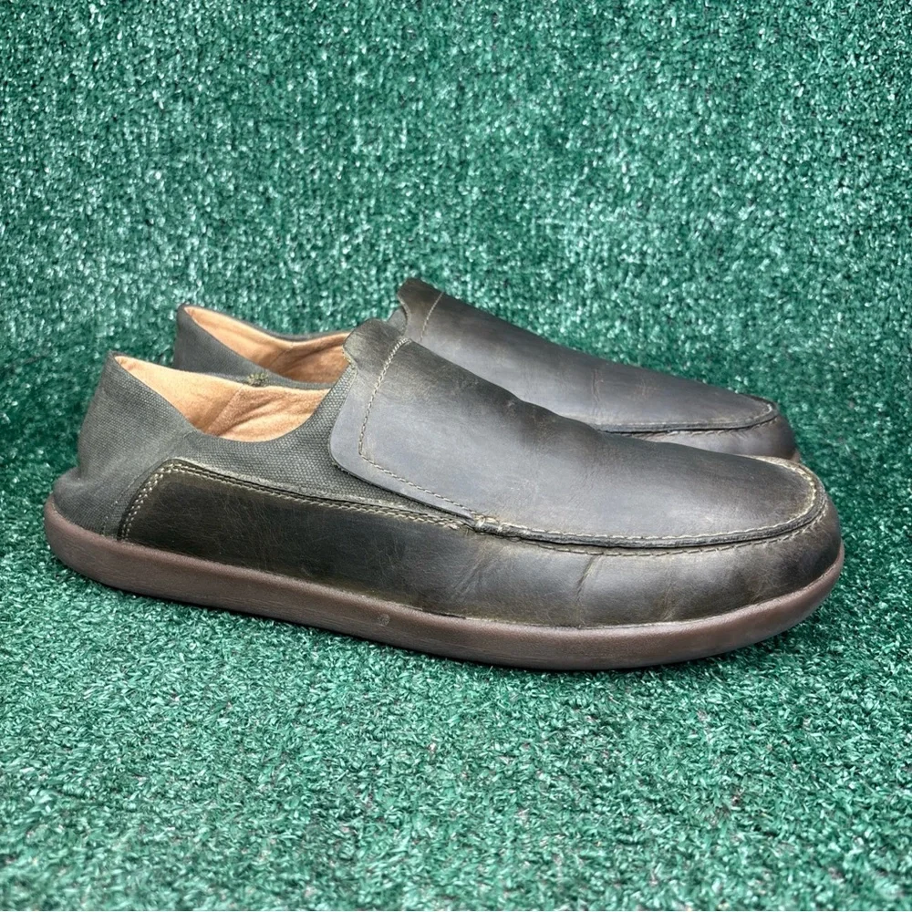 Clarks Un‎ Lisbon Lane Convertible Loafer Dark Olive Leather Men Sz 13 MSRP $130