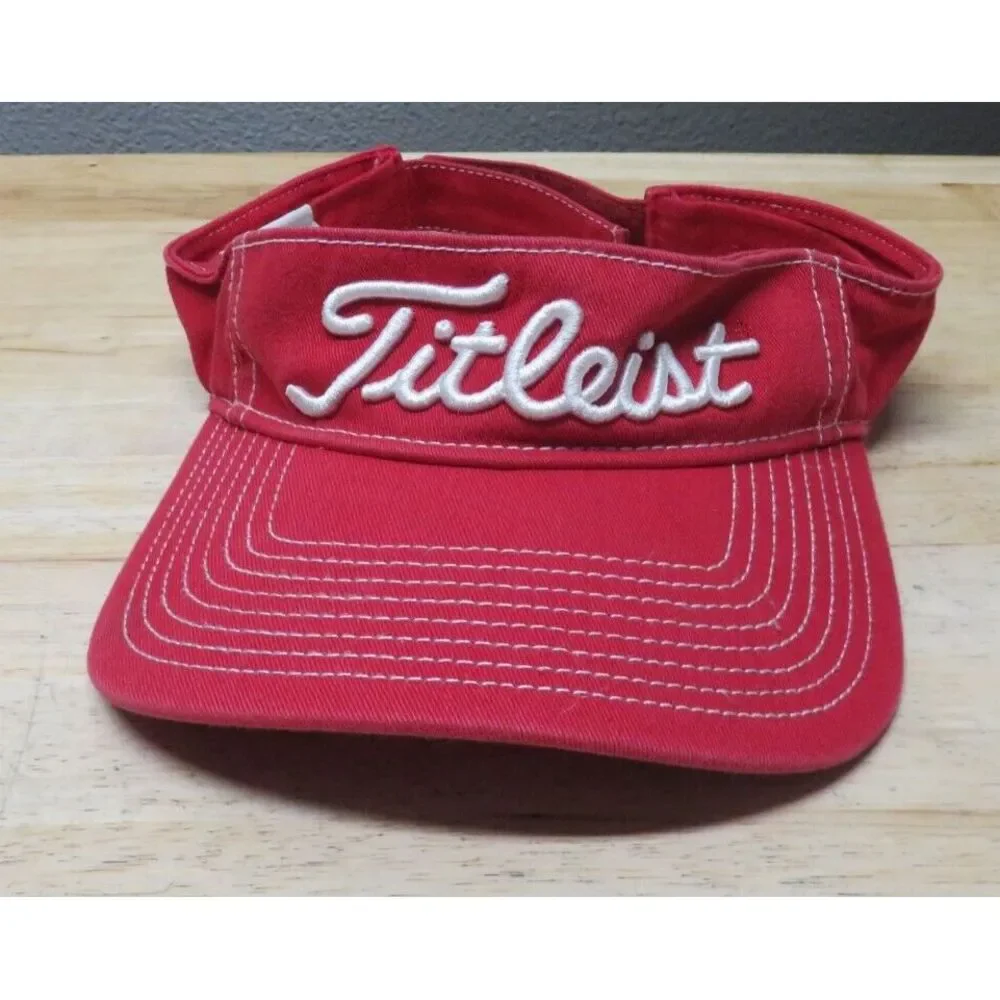 Titleist Pro V1 Red White Sun Visor‎ Strapback Cotton Golf