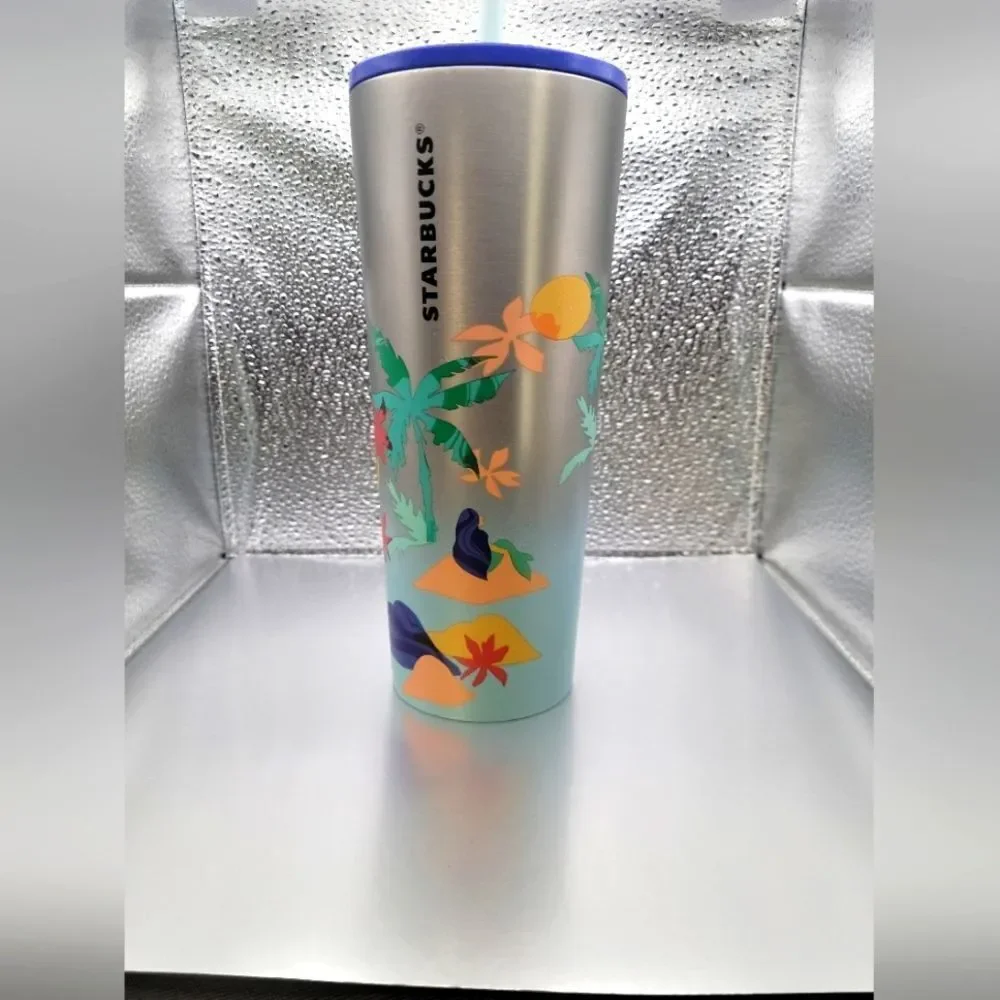 NWT! Starbucks 2020 Desert Palm Gradient Tumbler 24oz Palm Trees Islands Mermaid