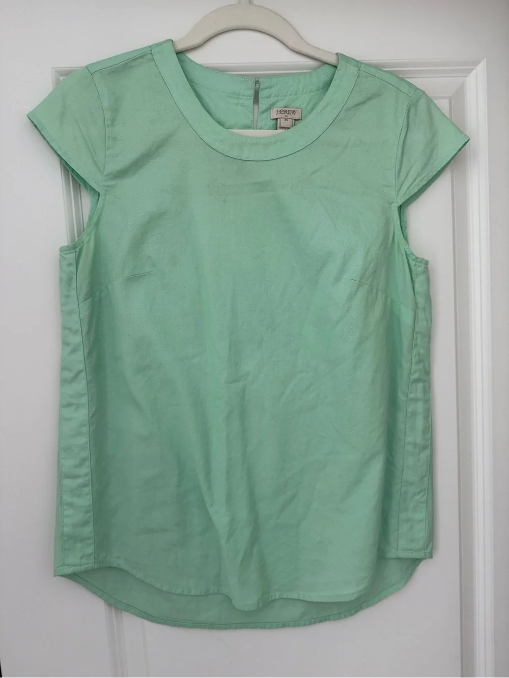NEW J. Crew Mint Cap-Sleeve Cotton Top