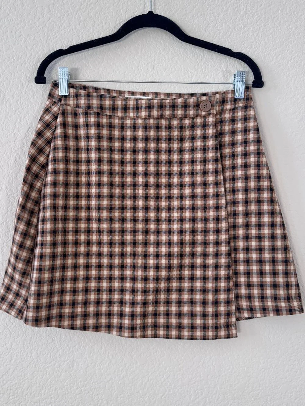 BP Plaid Mini Wrap Skirt