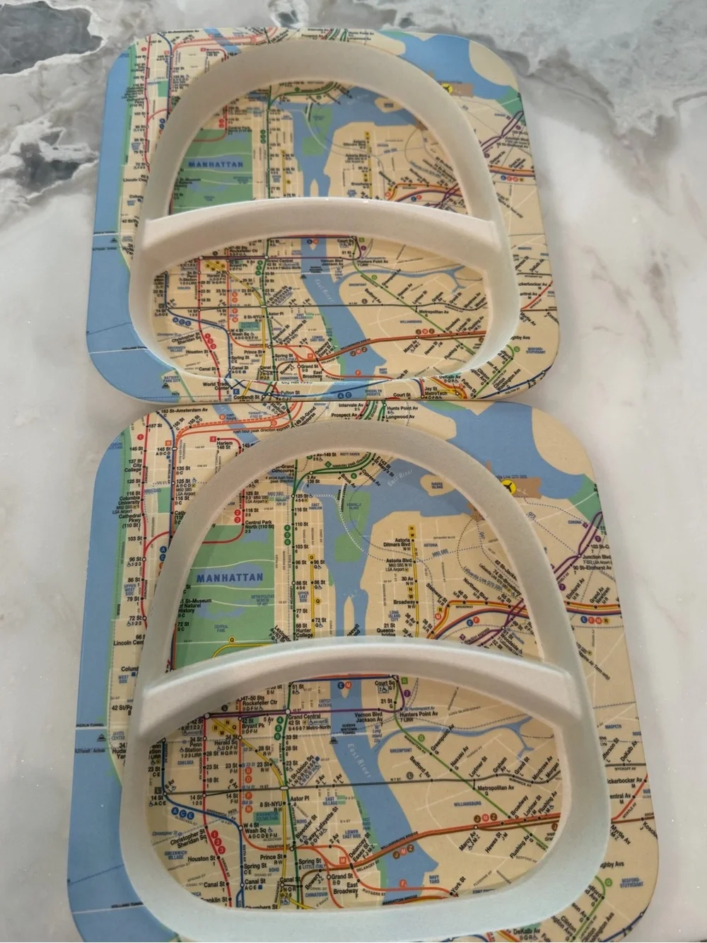 NYC Subway Map Kids Divided Plates Set of 2 New York City