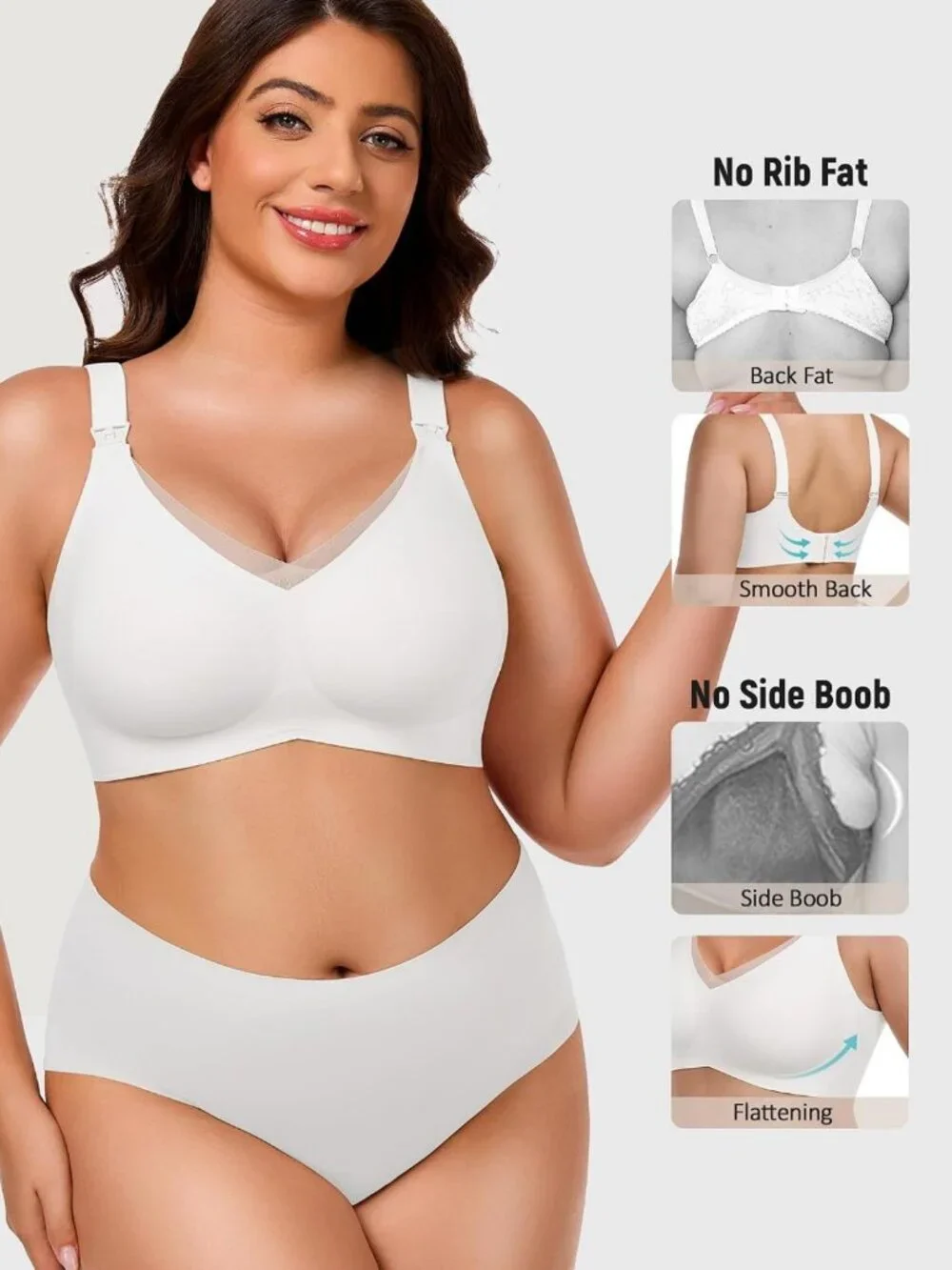 Comfortable Seamless Nursing Bras 3-Pack for Breastfeeding, Maternity & Sleep