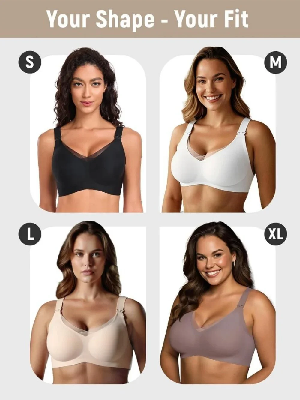 Comfortable Seamless Nursing Bras 3-Pack for Breastfeeding, Maternity & Sleep