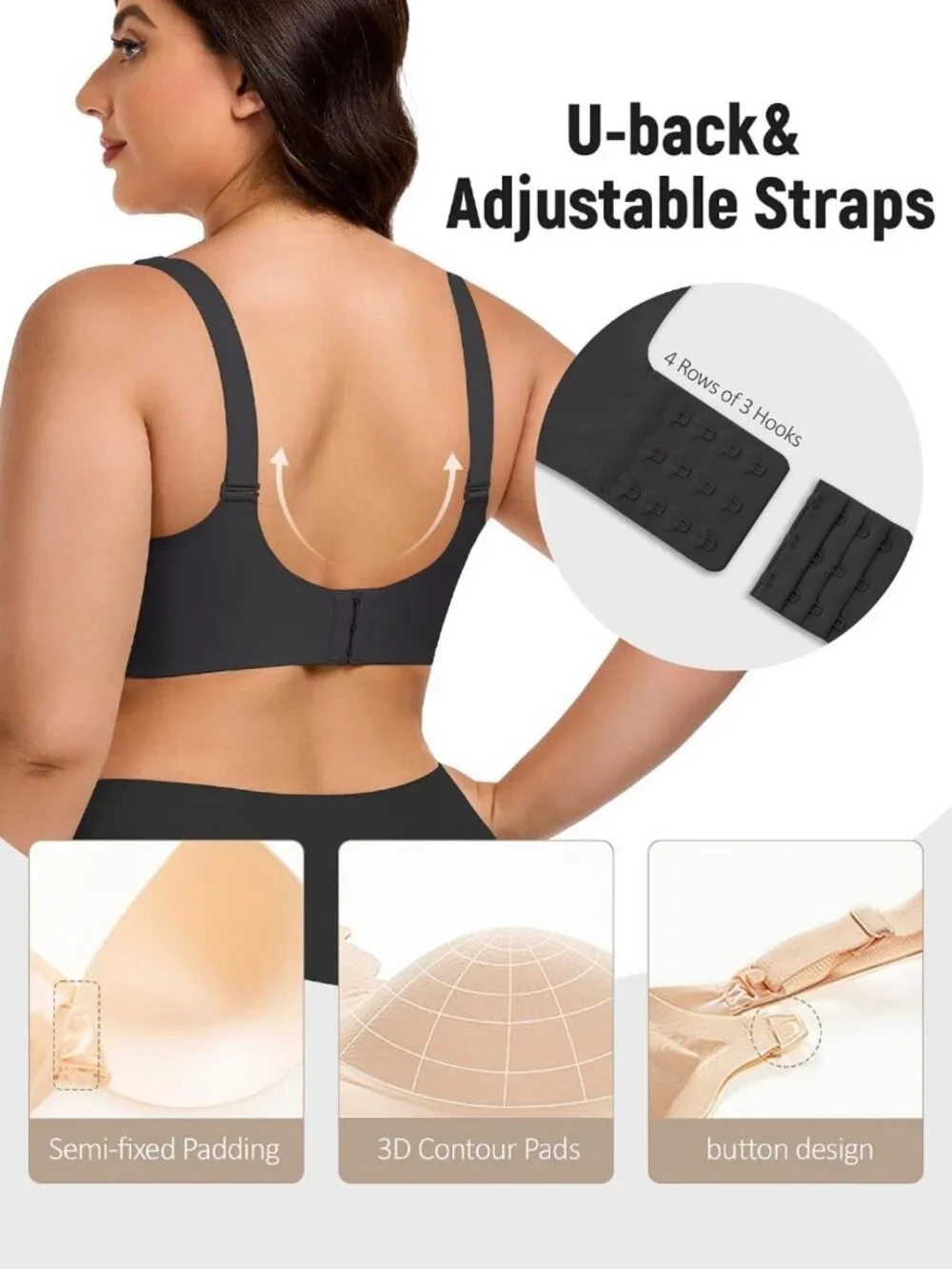 Comfortable Seamless Nursing Bras 3-Pack for Breastfeeding, Maternity & Sleep