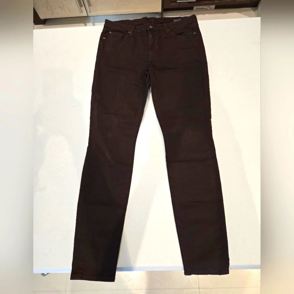 EXCELLENT CONDITION 7 For All Mankind Brown Pants Mid Rise Skinny