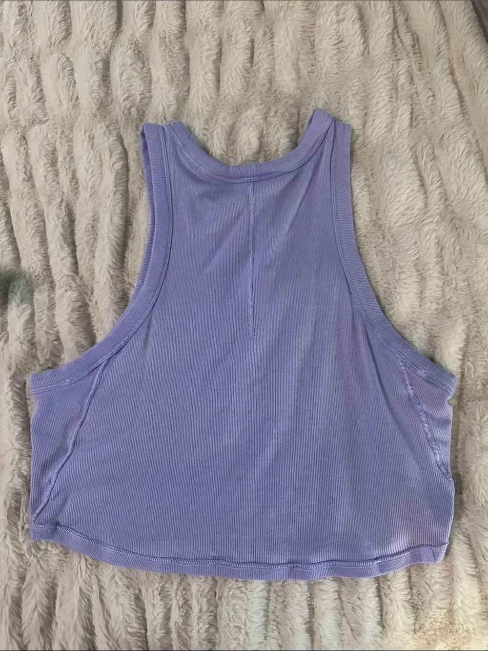 Lululemon Cropped Hold Tight Tank Sleeveless Ribbed Crop Tank Top - Lavender 6