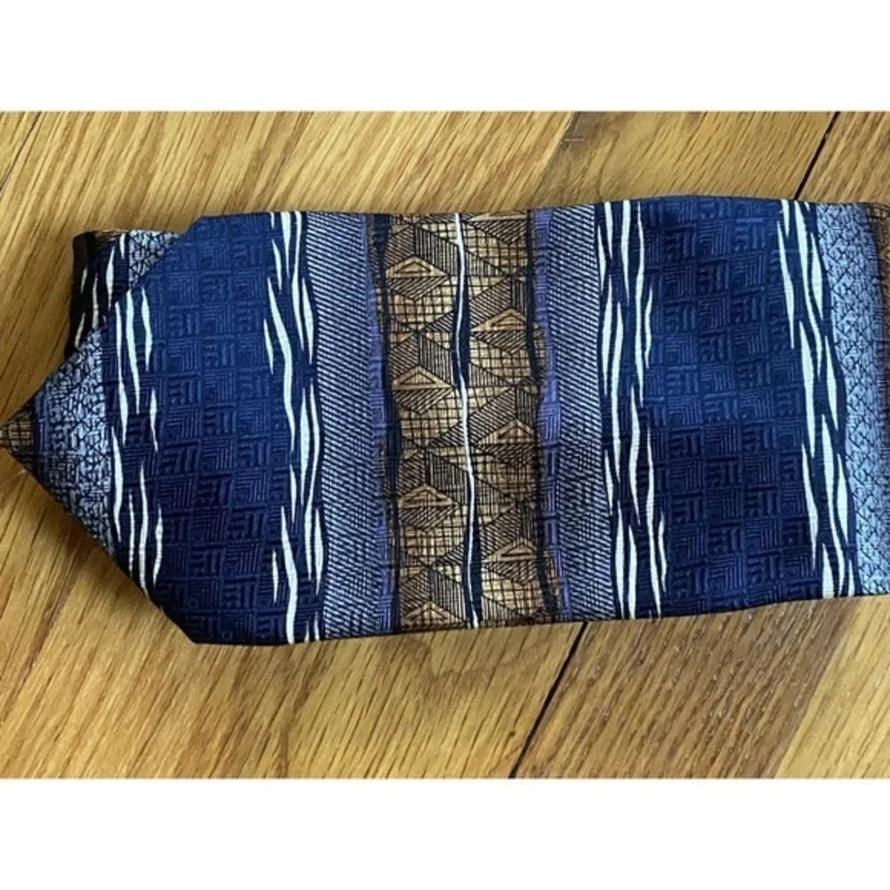Chez Roffe New York Silk Tie‎ Blue Brown 3647