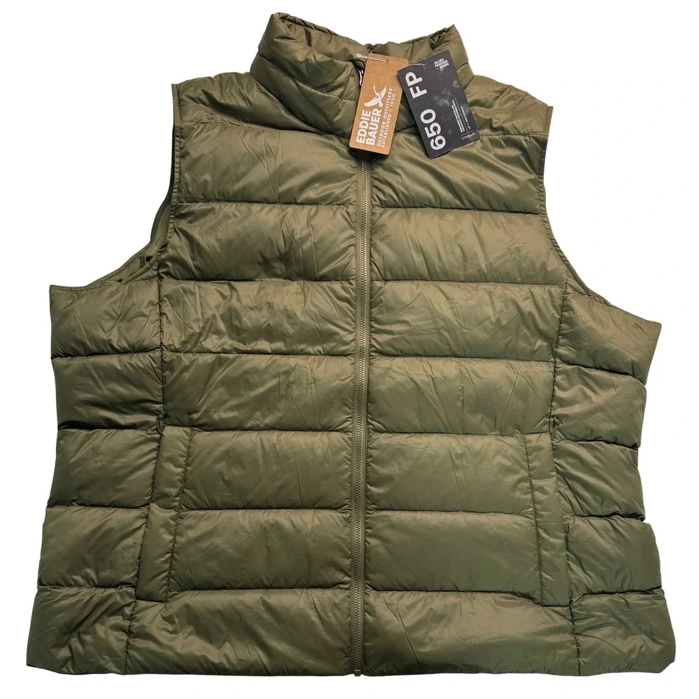 Eddie Bauer CirrusLite Down Vest Women 2XLT Alder Green 650 Fill  NEW