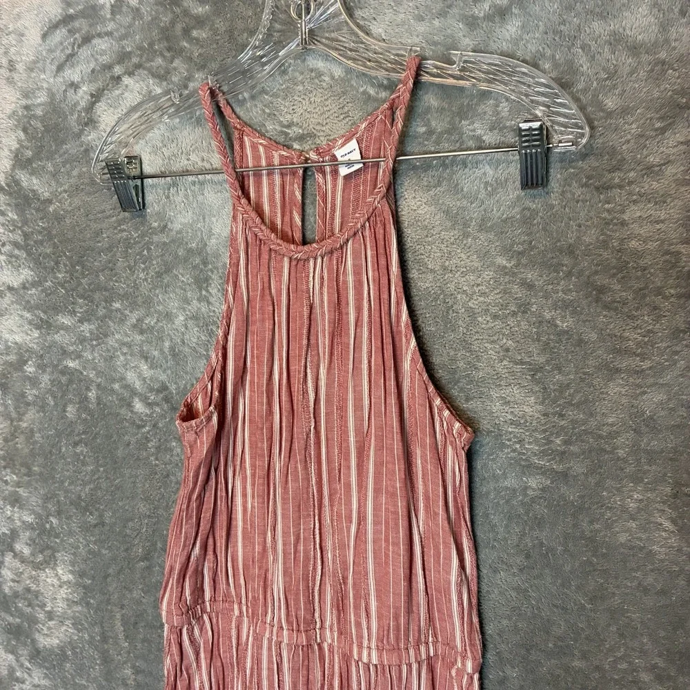Old Navy Womens Waist Defined Braided Dobby Stripe Maxi Sundress S Boho Chic