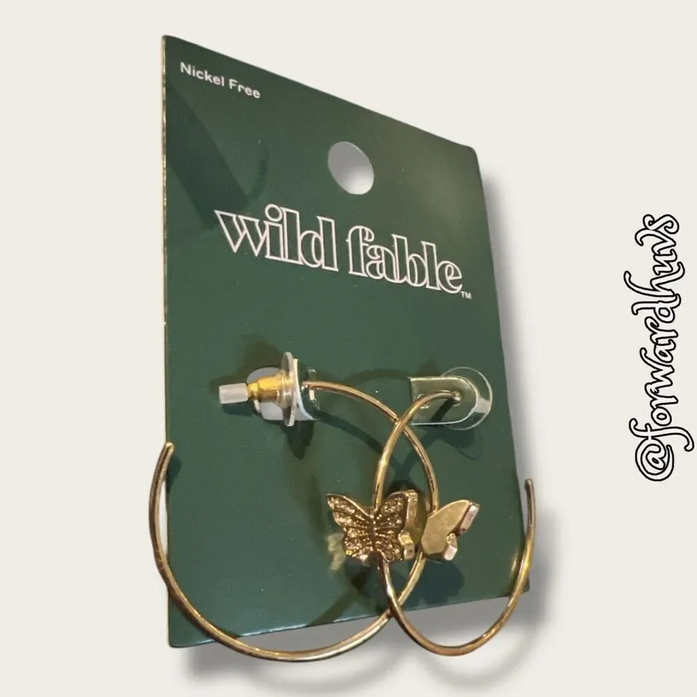 Bundle Sale 3 for $15 | Wild Fable Nickel-Free Butterfly Hoop Earrings