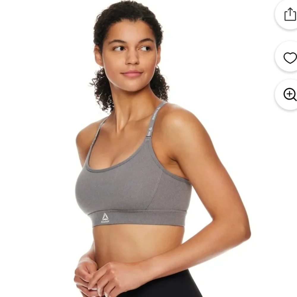 Reebok Charcoal Gray Adjustable Sports Bra Womens Large