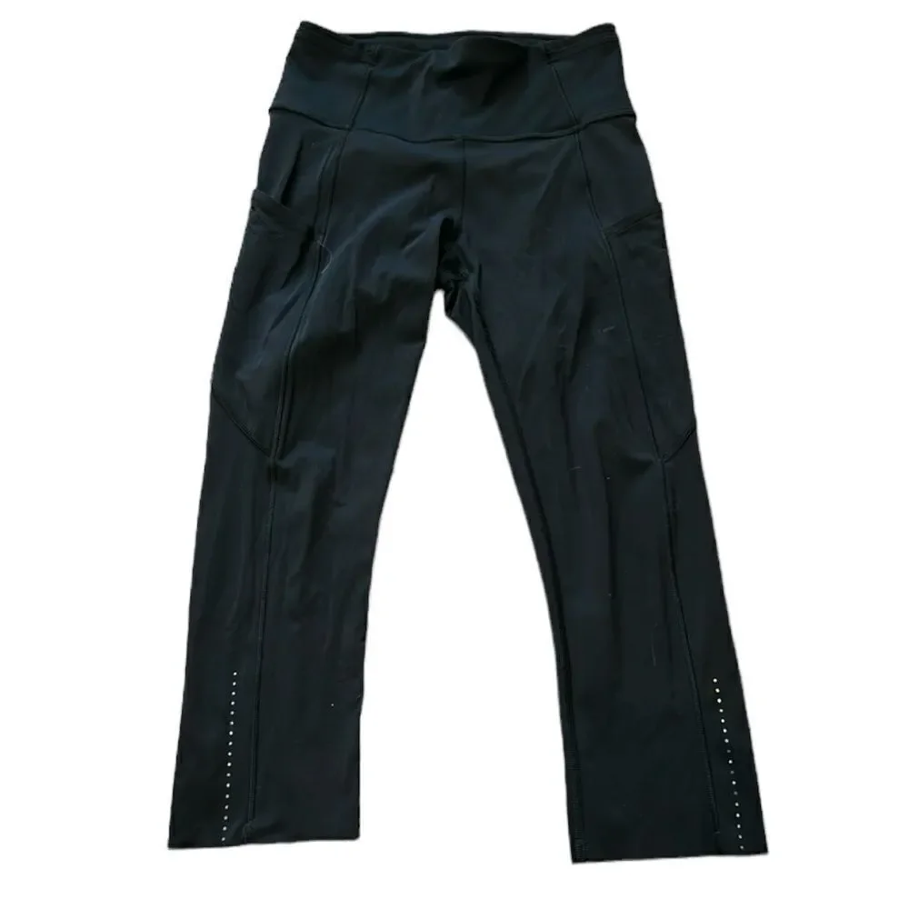 Lululemon fast and free cropped leggings with little pockets / hip pockets 4