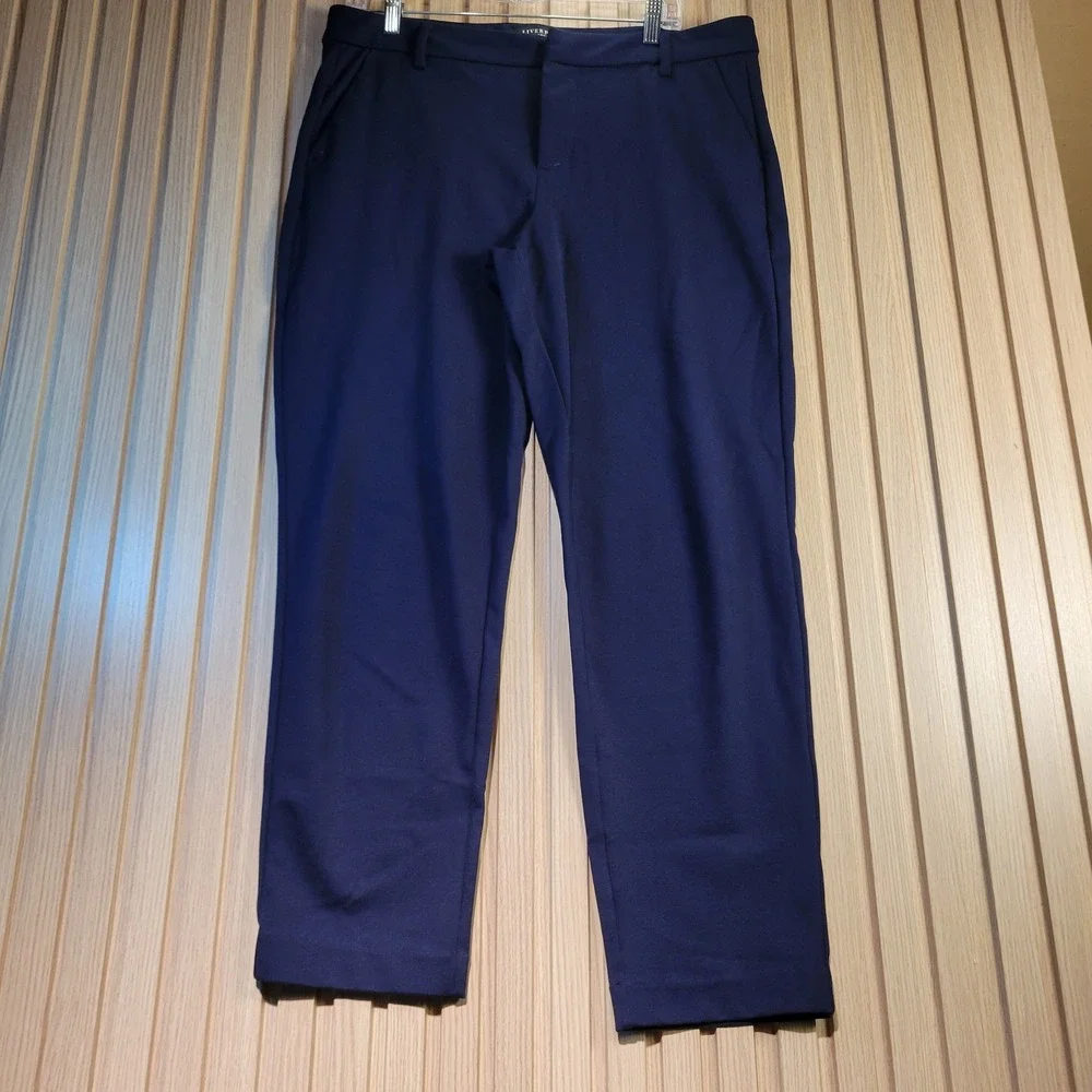 Liverpool Los Angeles Navy Blue Ponte Knit Trousers Straight Leg Pants 12/31