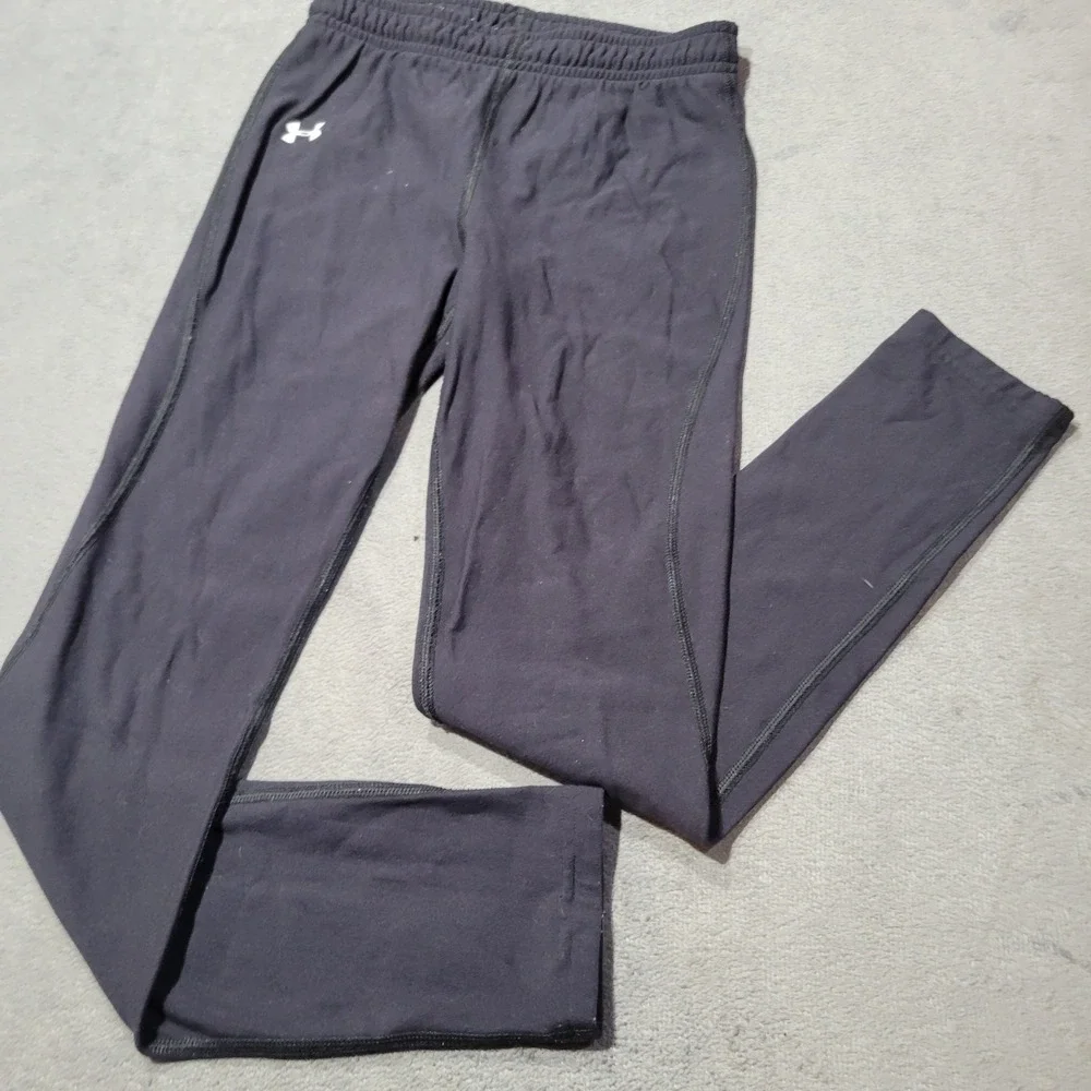 Under Armour Leggings Kids YLG Black ColdGear Base Layer Compression Athletic‎