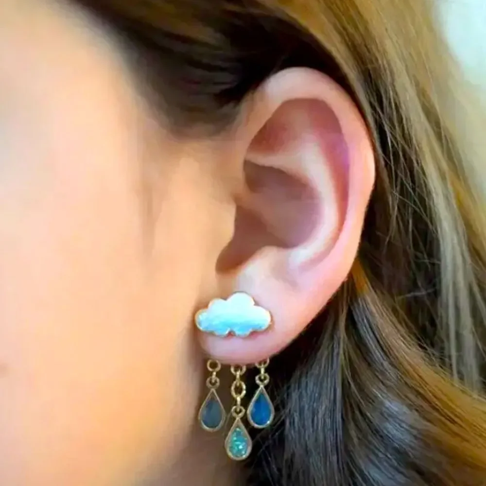 ✨🆕✨🌧️ Cute Rainy Cloud Tassel Earrings 🌧️ ✨