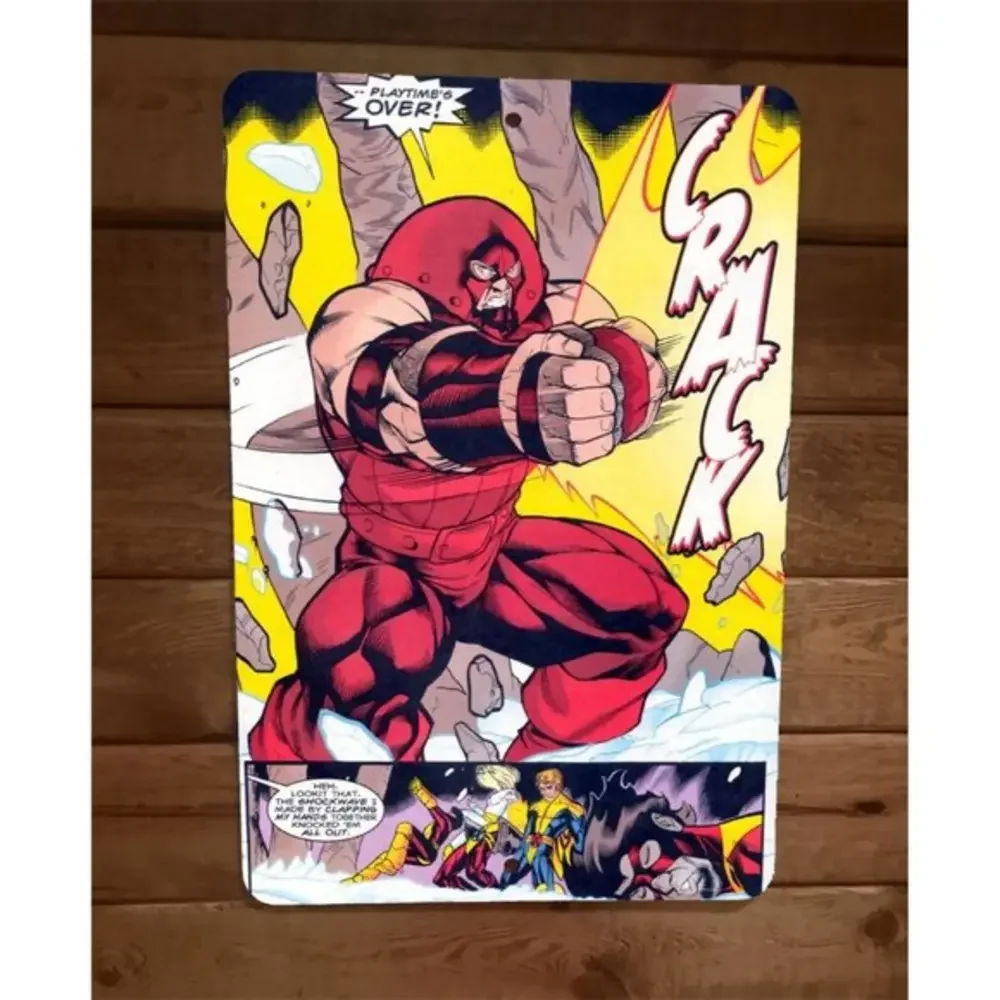 Juggernaut Shockwave Crack 8x12 Metal Wall Sign Marvel Comics‎