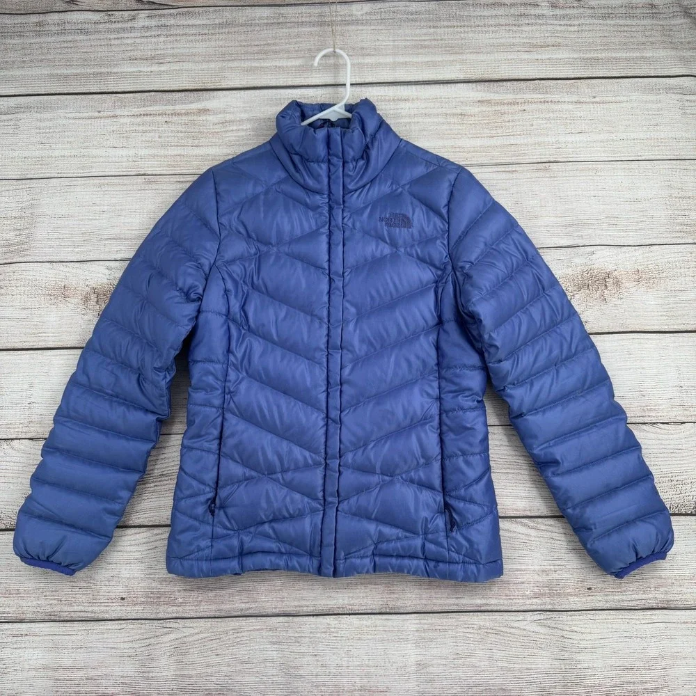 The North Face Puffer Jacket Womens S Blue 550 Down Quilted Full‎ Zip F15 CLE6