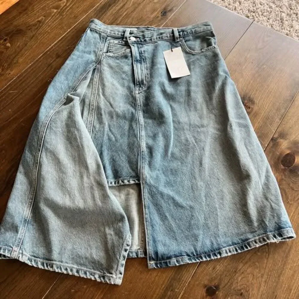 New-Zara Asymmetric Denim Skirt-small