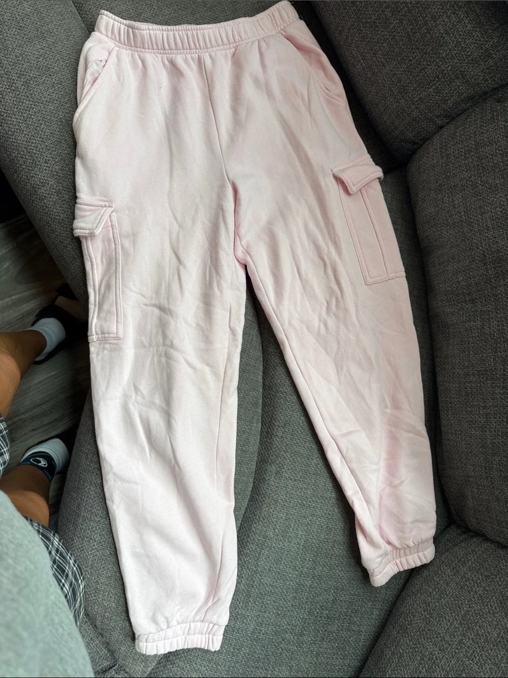 Kids Cargo Joggers - Light Pink
