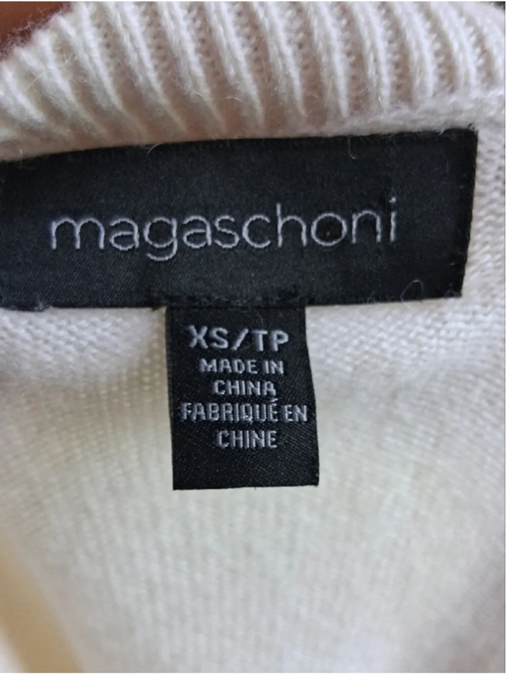Magaschoni Cream Short-Sleeve Crewneck Sweater XS