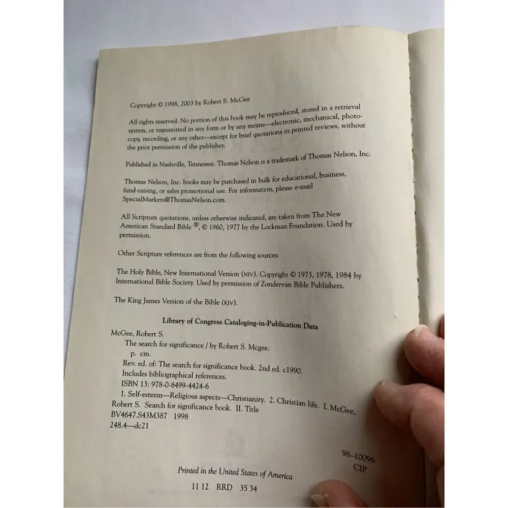Thomas Nelson copyright 1998