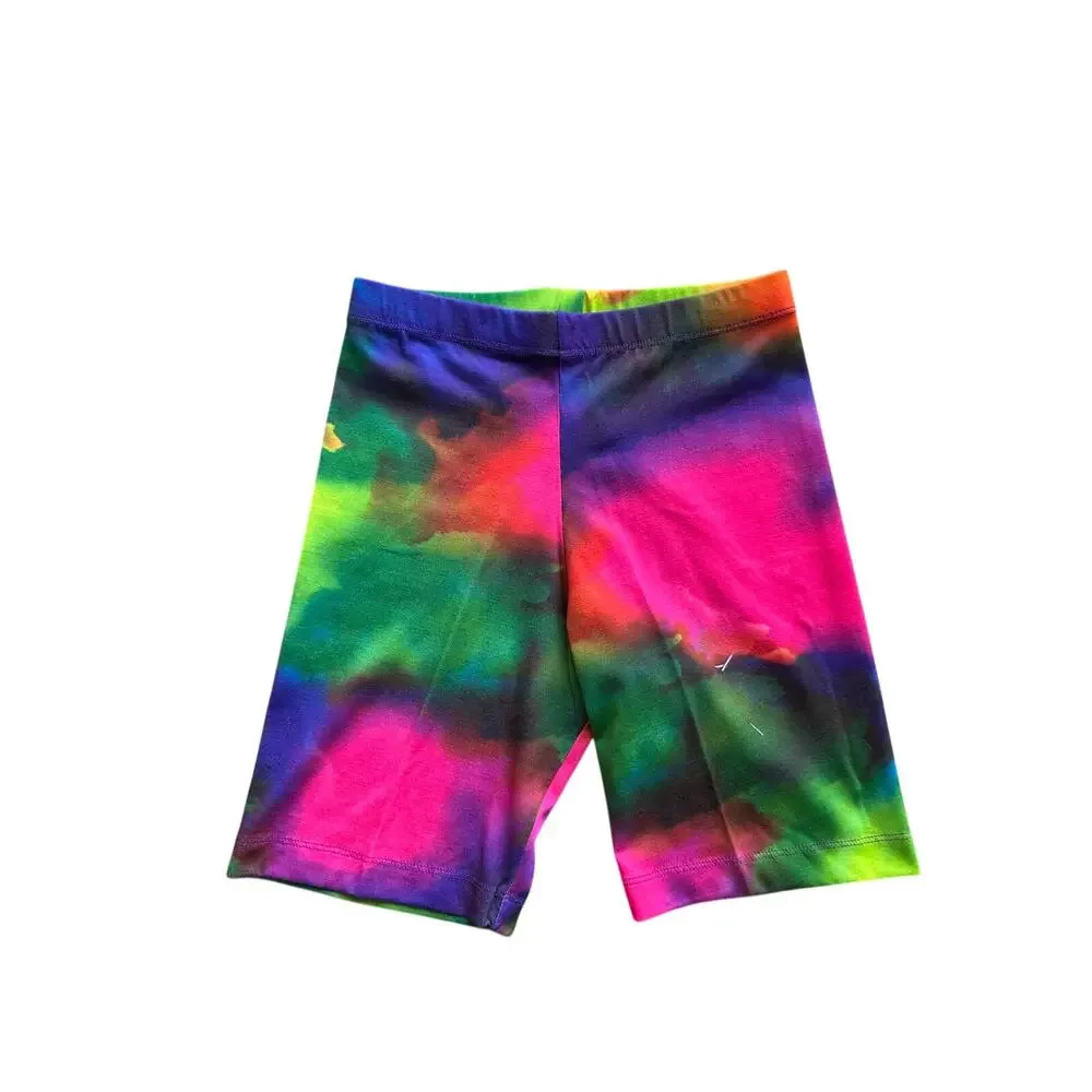 Vintage 80s 90s Goobeez Neon Splash Bike Shorts Cotton Spandex Medium