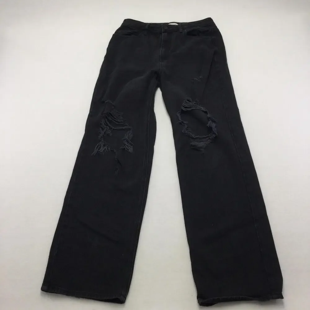 PacSun 90s Boyfriend Jeans Womens 29 Black High Rise Distressed Relaxed Denim