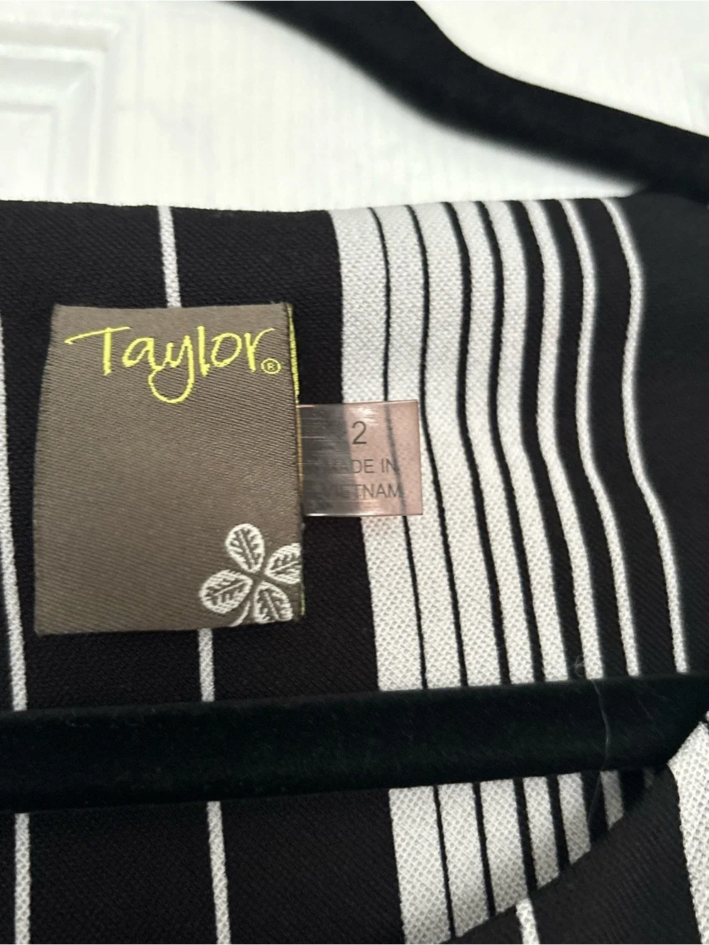 Taylor Black and White Striped Sleeveless Jumpsuit with Belt Size 2