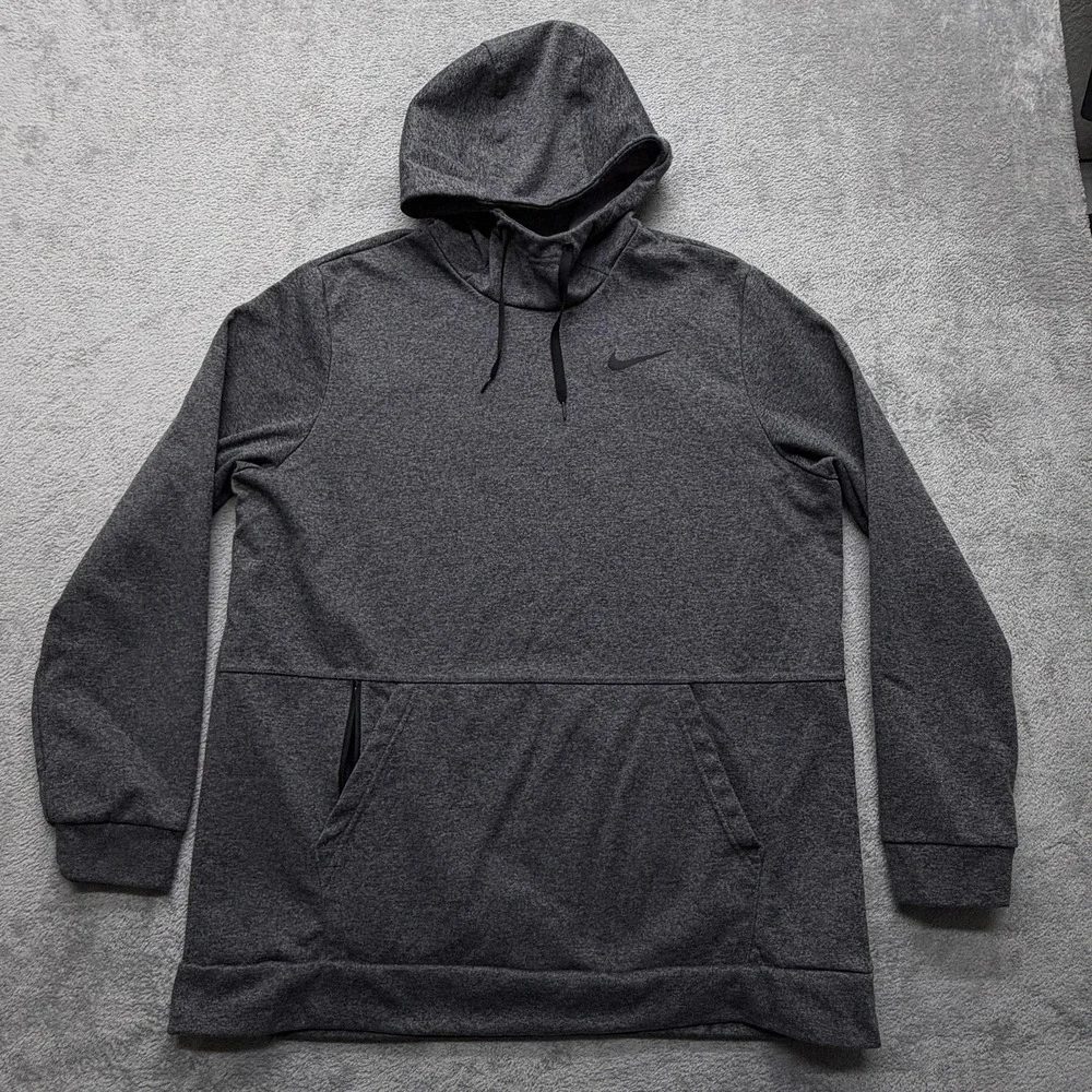 Nike Hoodie Mens Extra Large Gray Pullover Swoosh Athletic Fleece‎ CU6214-071