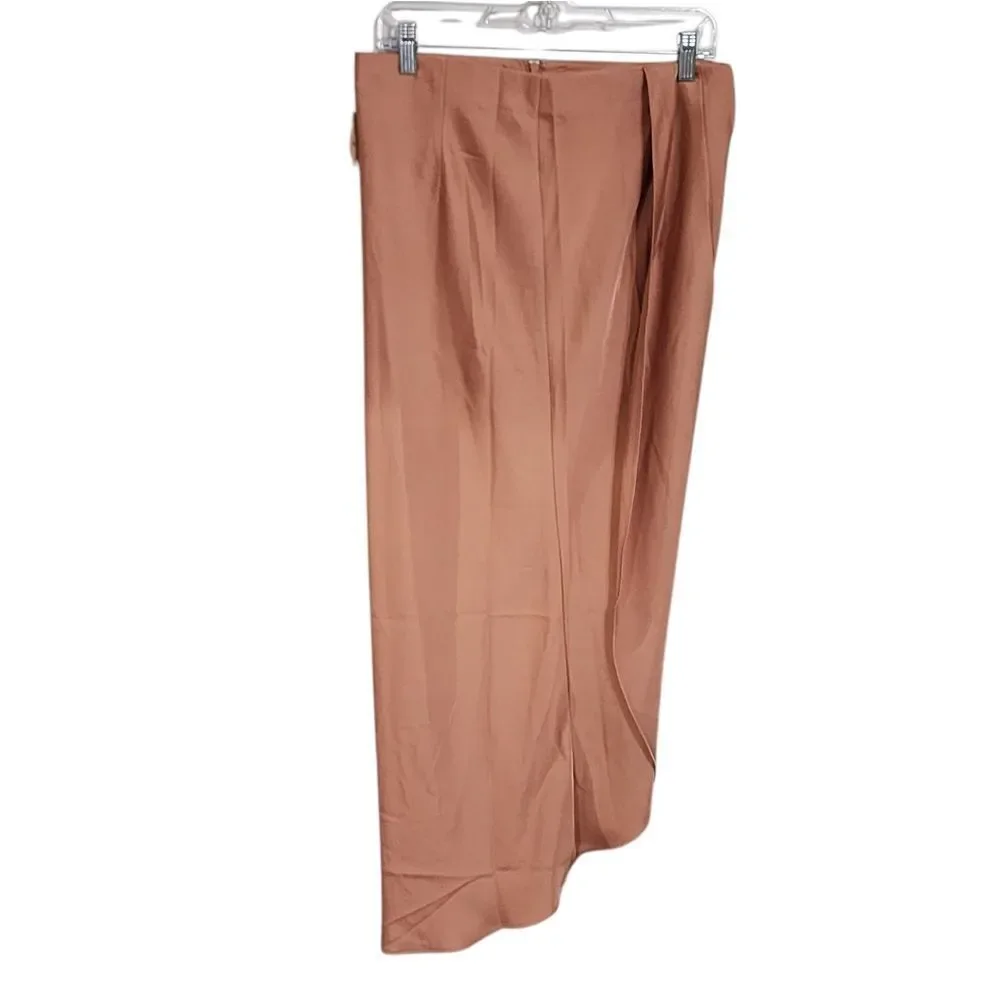 Blu Pepper Maxi Skirt L Tan Satin  Cowgirl Western NWT