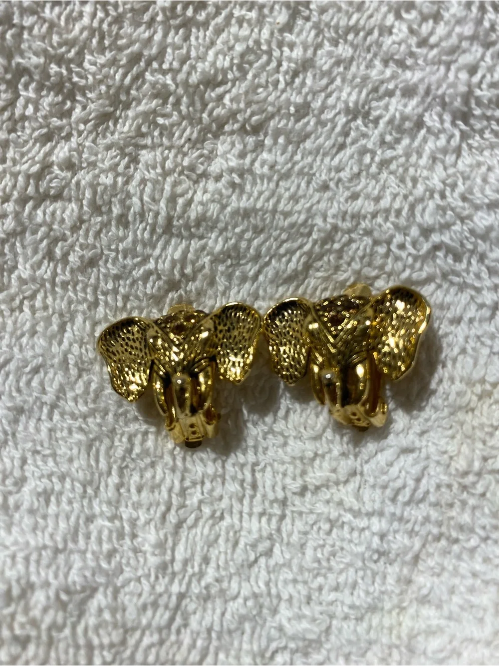 Gold Elephant Head Clip On  Earrings - Women's Accessories (RR)