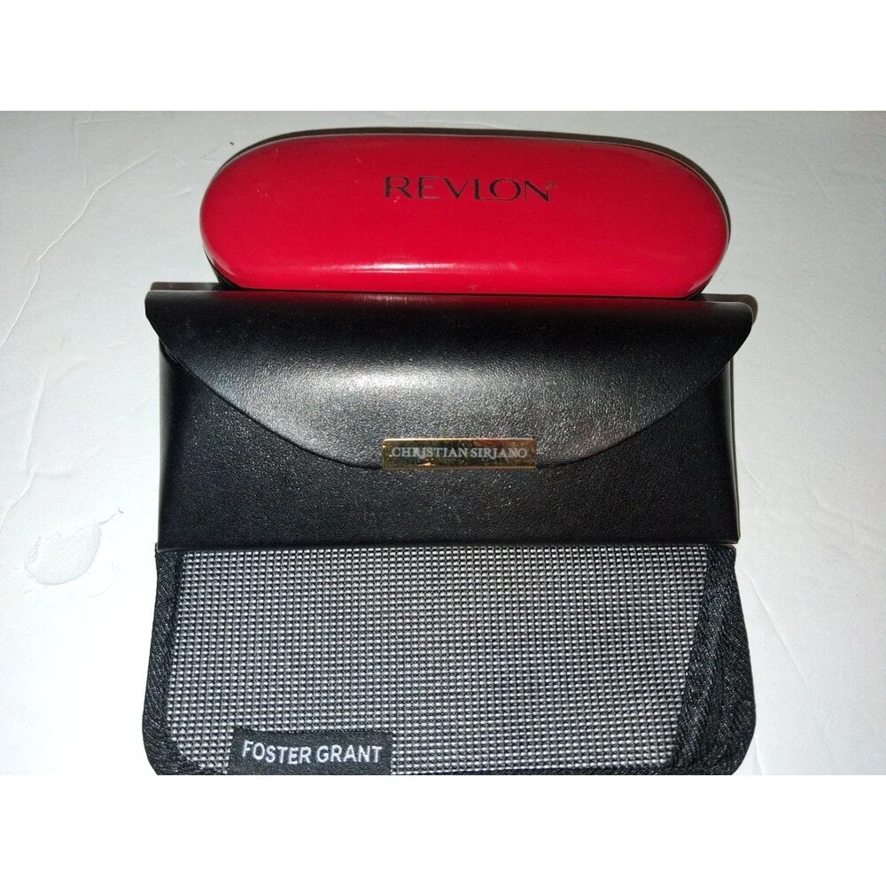 Lot of 3 Eyeglass Cases Revlon Christian Siriano Foster Grant Hard Soft