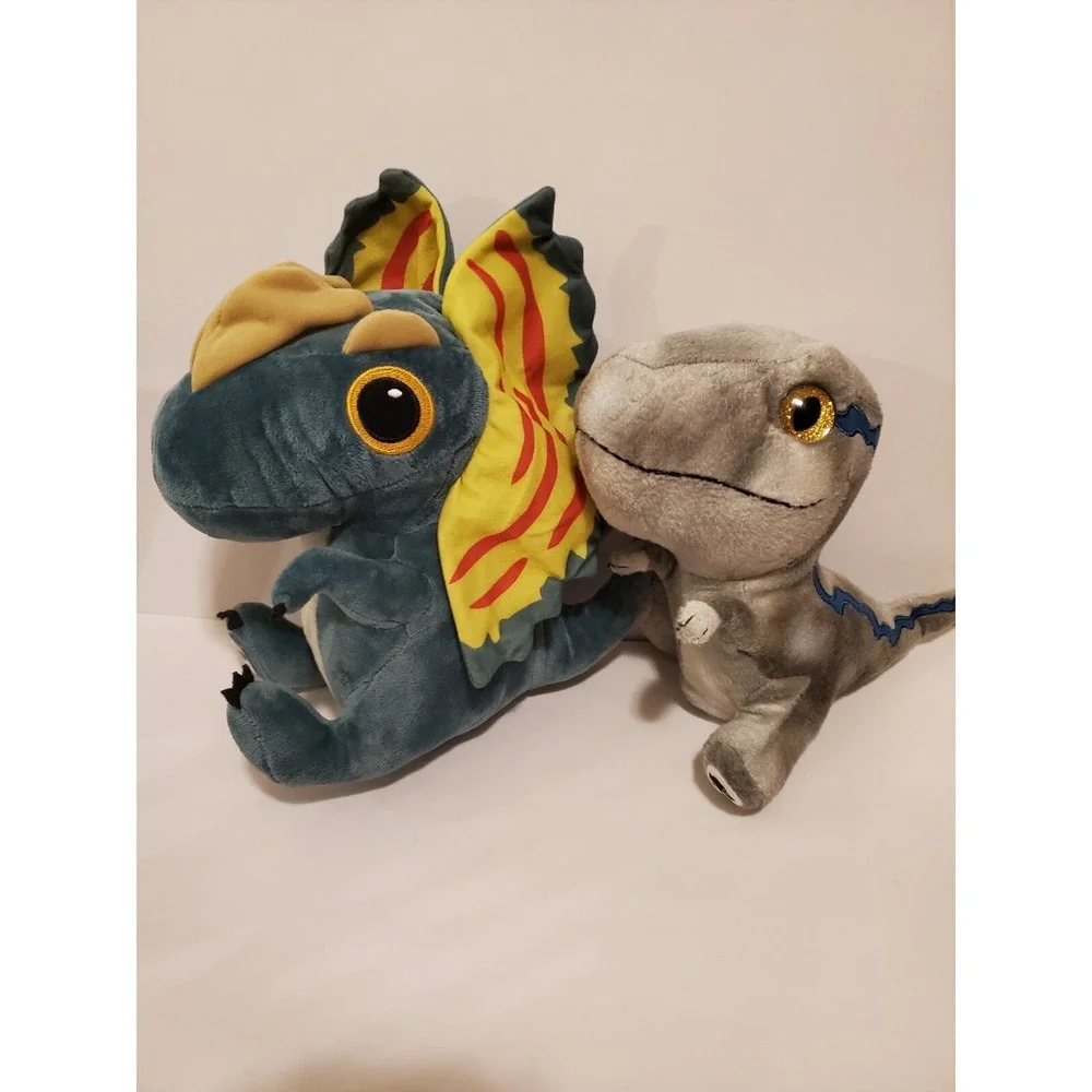 Jurassic‎ Park World Plush Dinosaur Dilophosaurus 2022 Dominion And Velociraptor