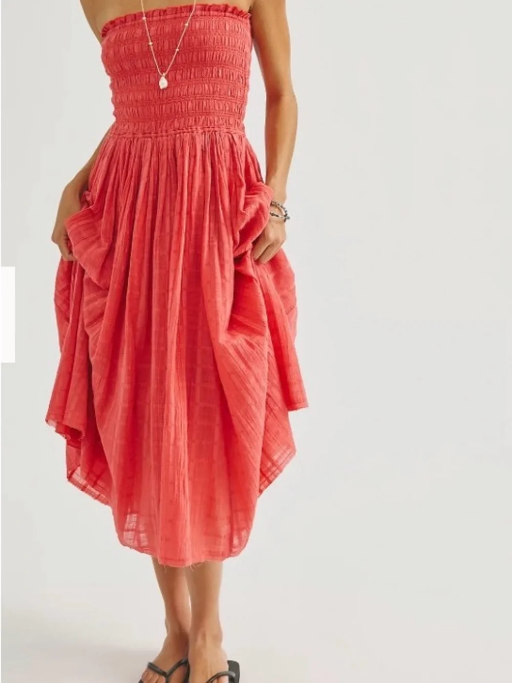 Free People strapless midi