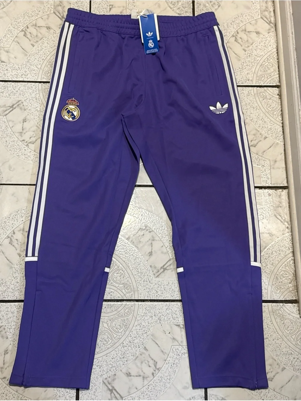 New Adidas Originals Real Madrid LFSTLR Track Pants Purple Men’s Sizes KC7787