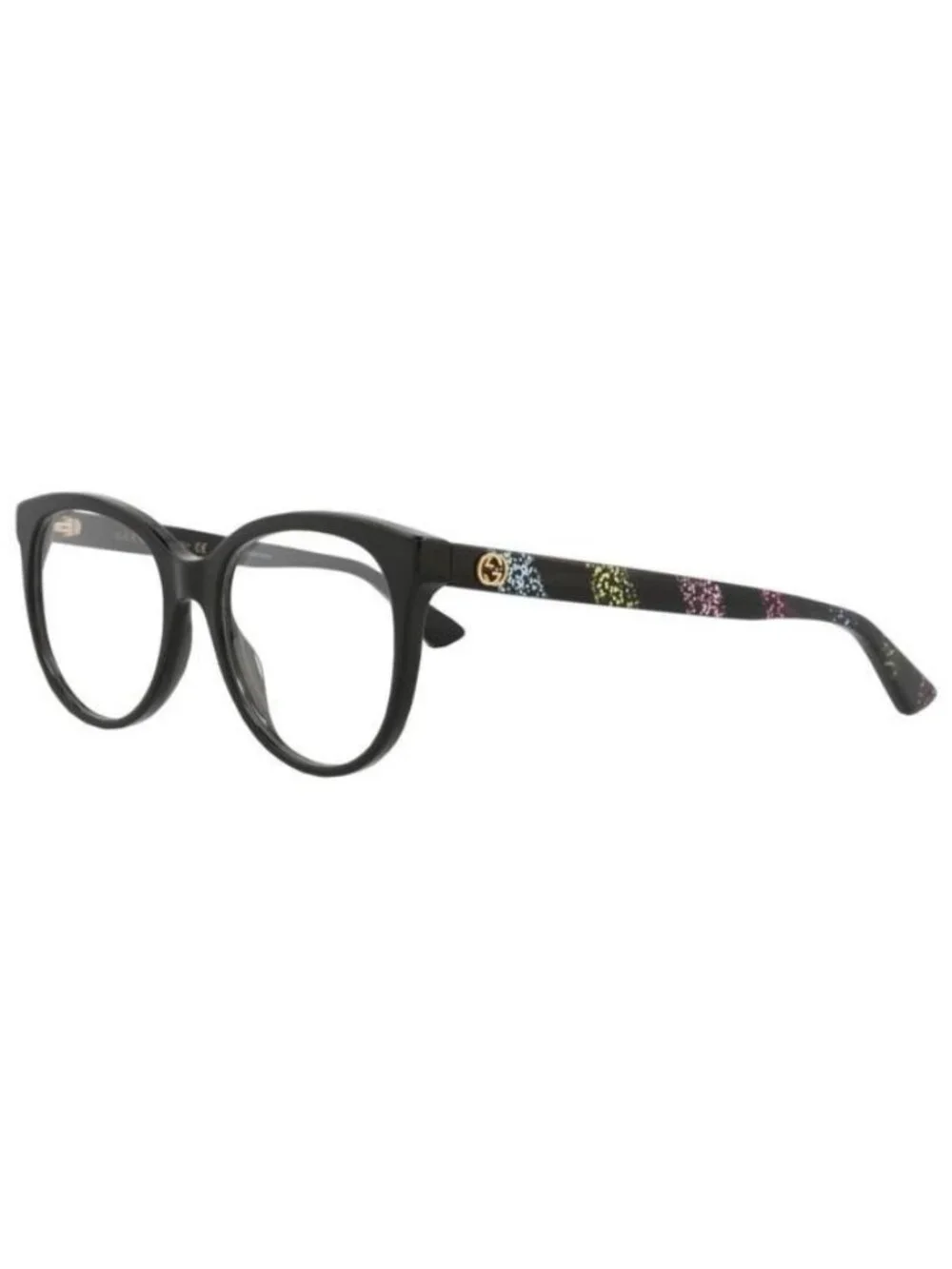 New Gucci Womens Round/Oval Black Multicolor Transparent Fashion Designer Eyegla