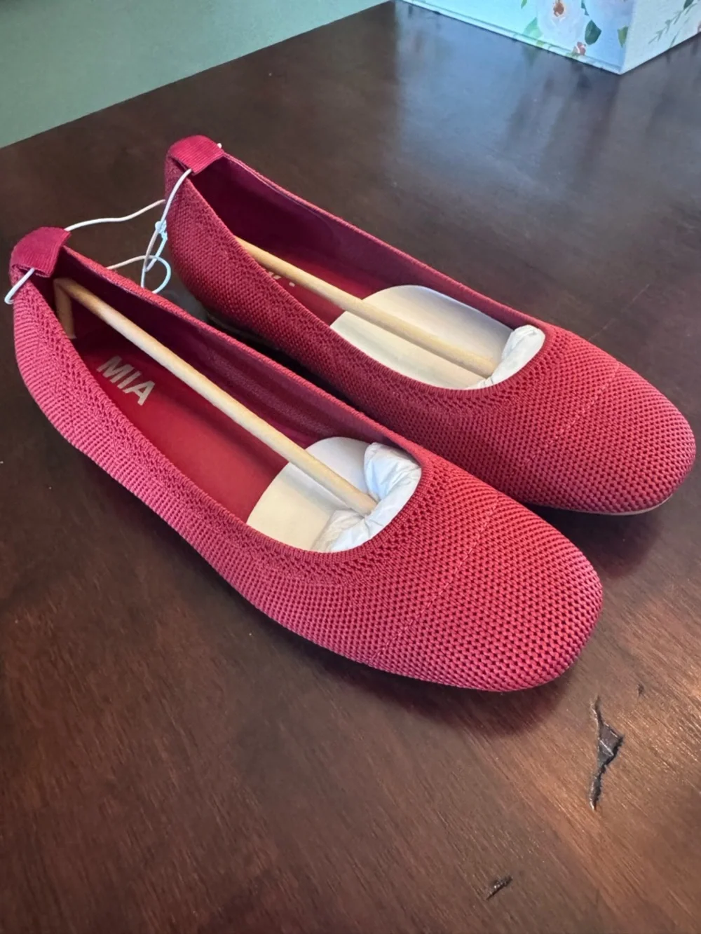 MIA Women's Knit Ballet Flats — Red
