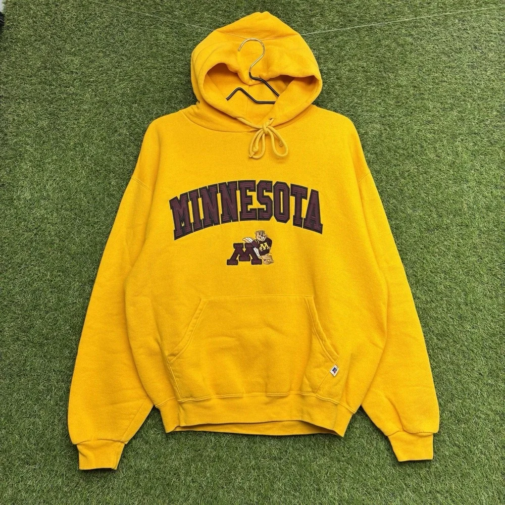 Vintage Minnesota Vikings Hoodie Mens Medium Heavyweight  Embroidered Russell