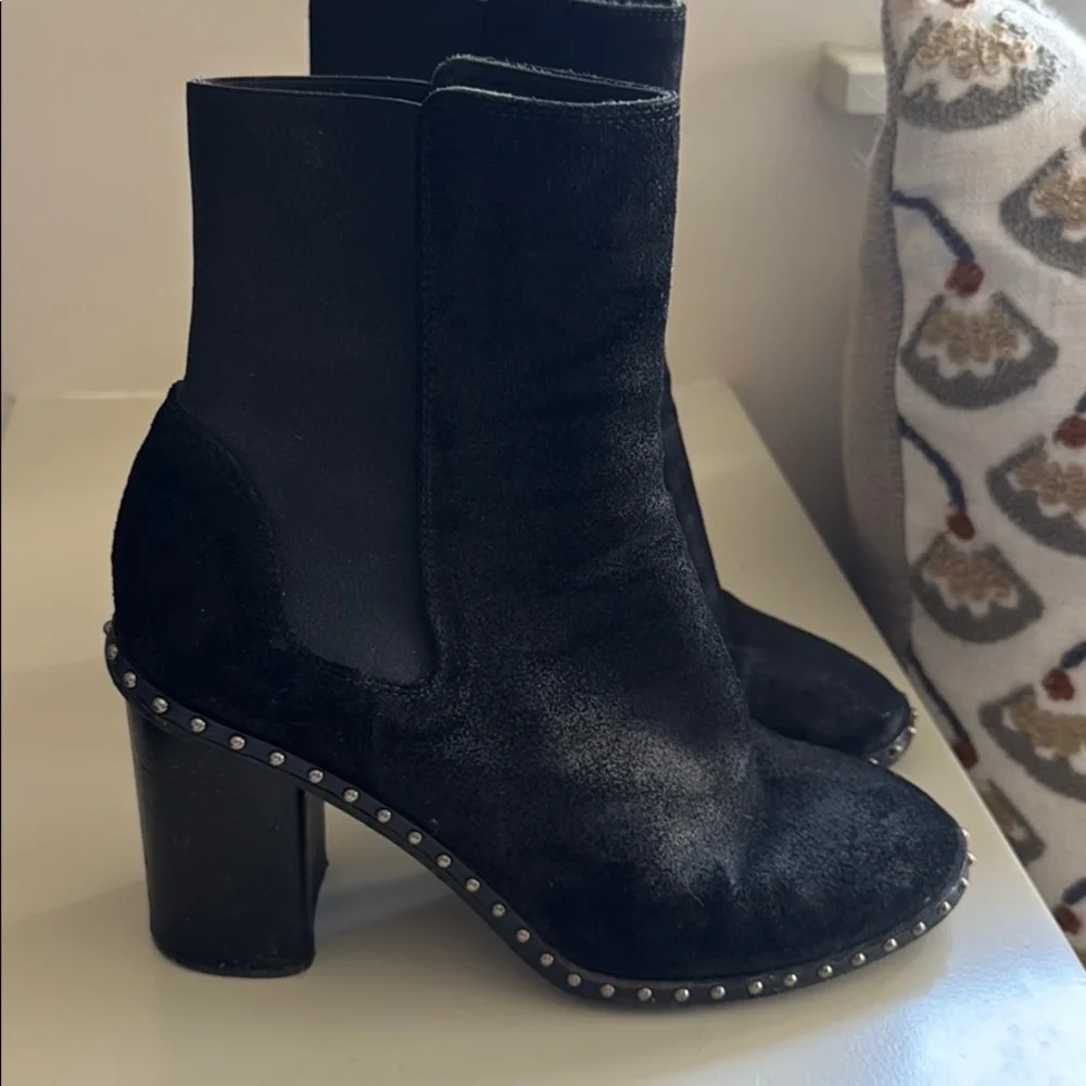 Rag & Bone Black Sued Booties