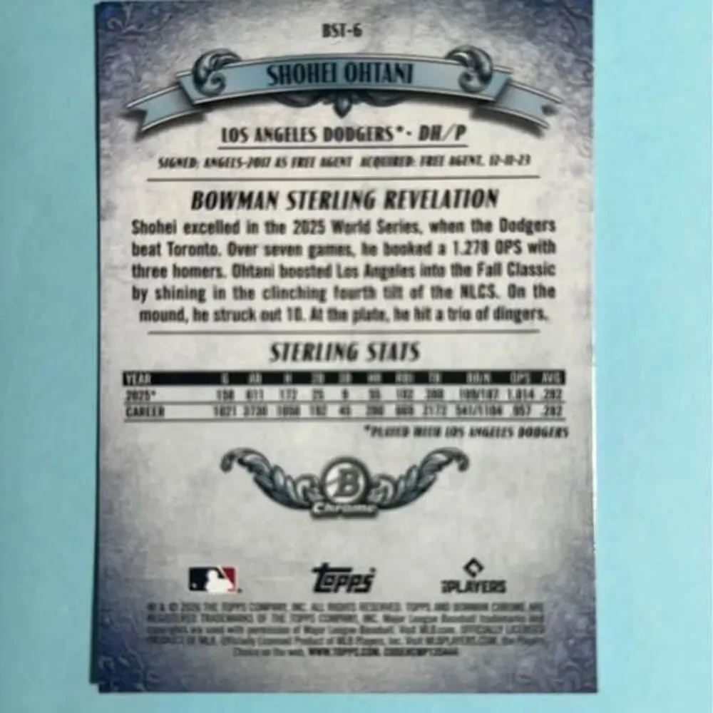 bowman sterling #bst card