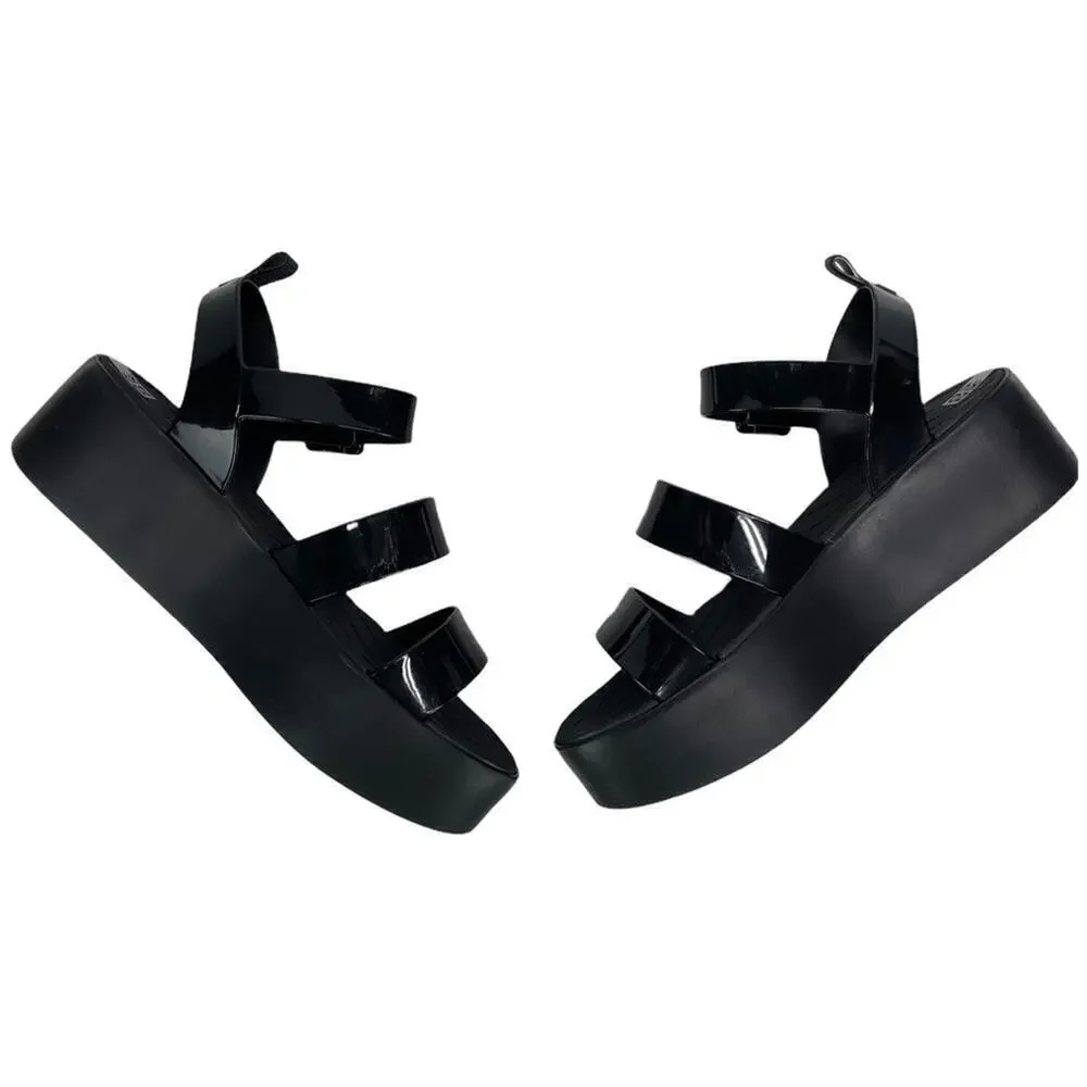 Zaxy Women's 18059 Future Platform Vanilla Scent Chunky Sandals in Black Size 8
