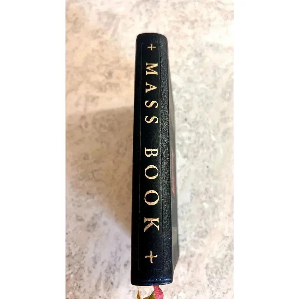 Vintage Black Leather Parish Mass‎ Book and Hymnal Hardcover St Joseph Edition
