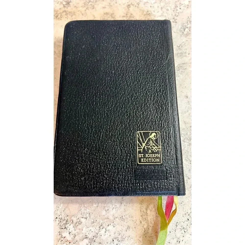 Vintage Black Leather Parish Mass‎ Book and Hymnal Hardcover St Joseph Edition