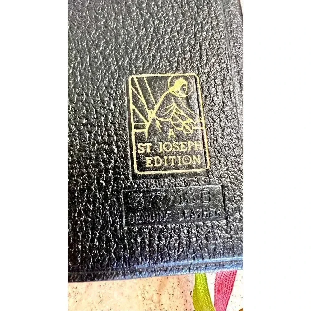 Vintage Black Leather Parish Mass‎ Book and Hymnal Hardcover St Joseph Edition