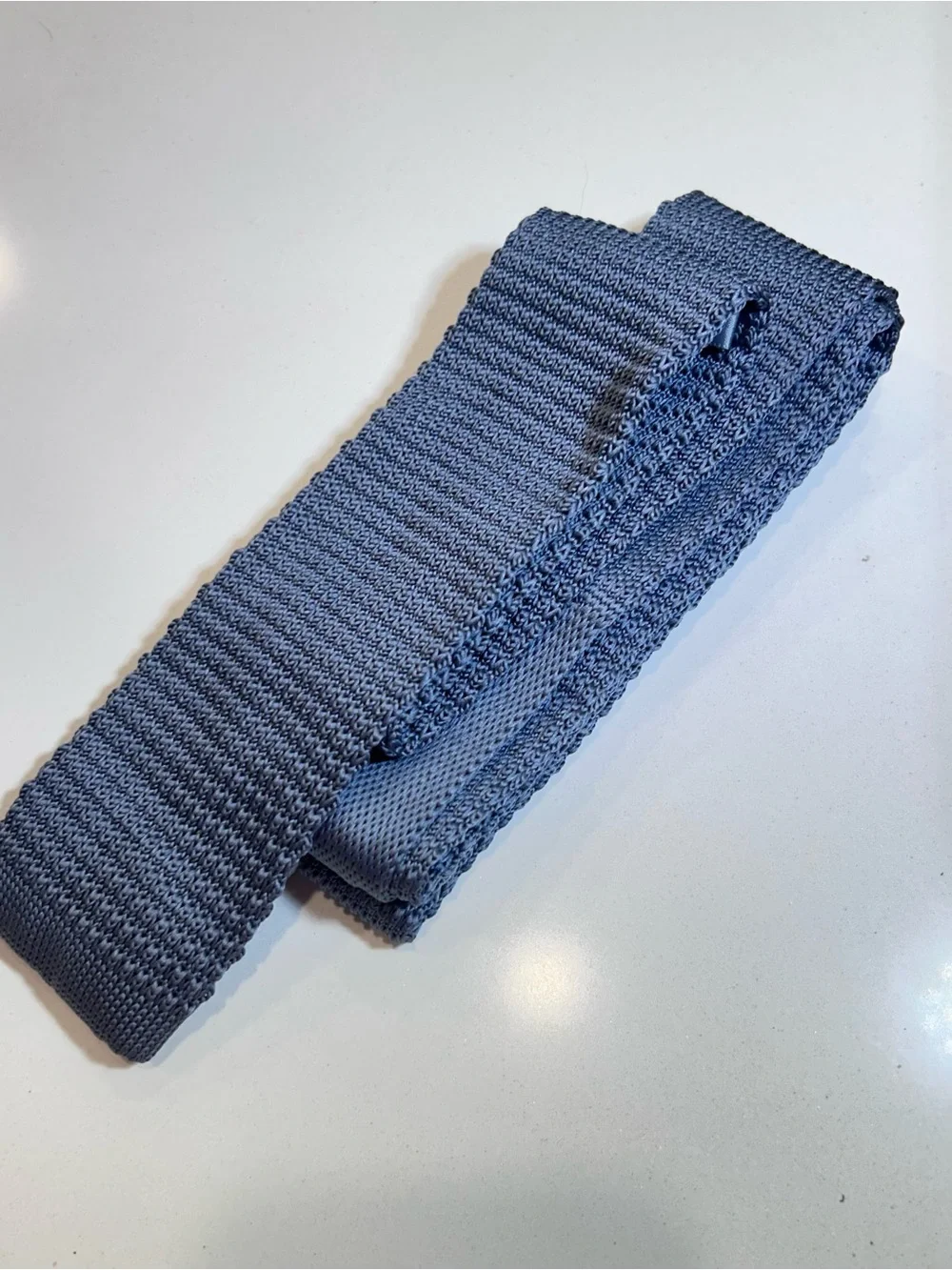Light Gray Knit Men's Stretch Belt